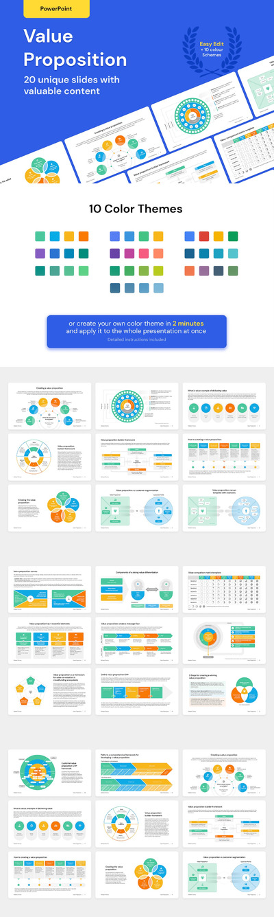 价值主张图表ppt演示模板 (PPTX,PDF)