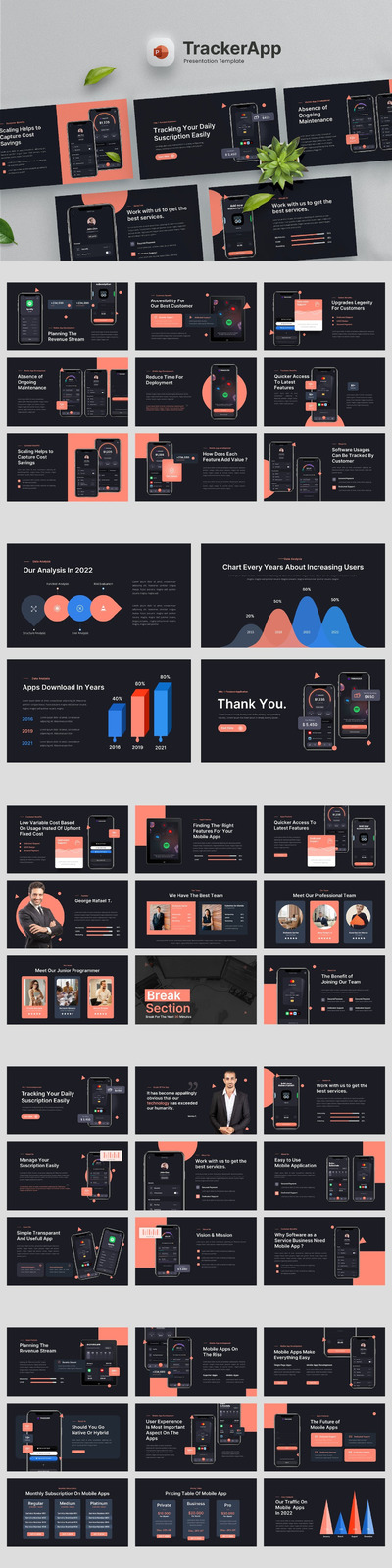 移动应用和SAAS业务推广ppt模板 (PPT,PPTX)