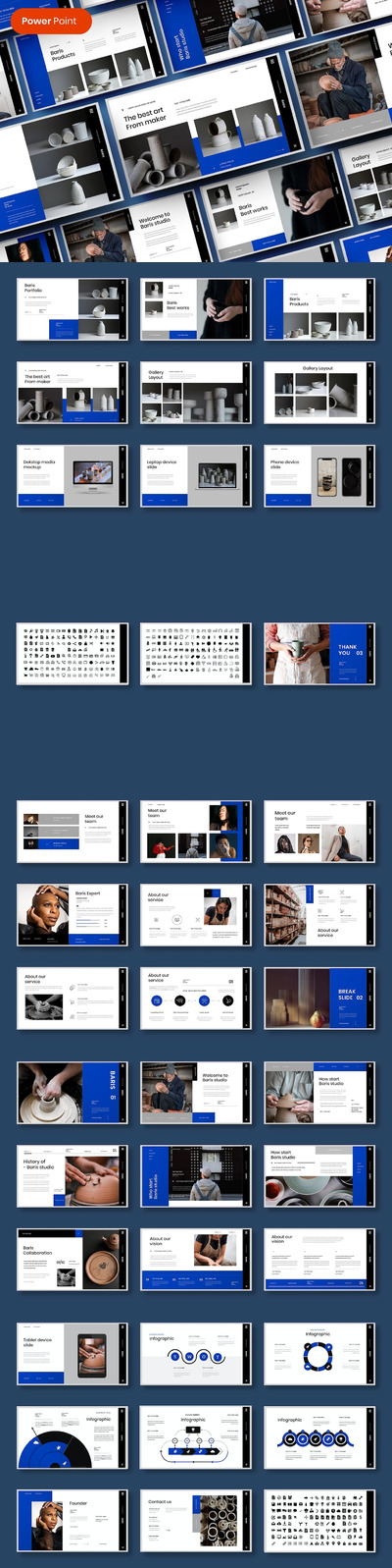 陶瓷艺术品展示ppt模板 (PPTX)