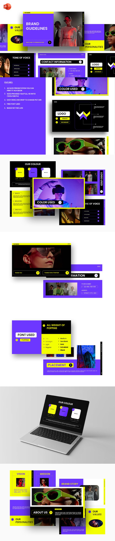 时尚品牌指南演示ppt模板 (PPT,PPTX)