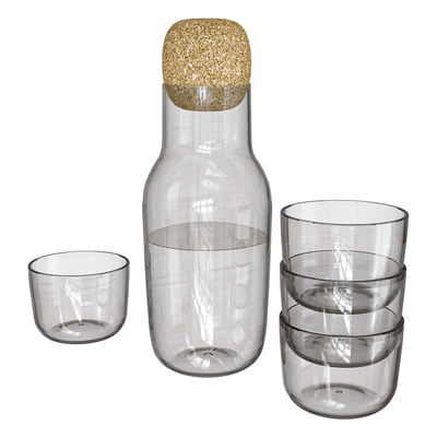 Muuto软木塞玻璃水瓶和玻璃杯3D模型（OBJ,FBX,MAX）