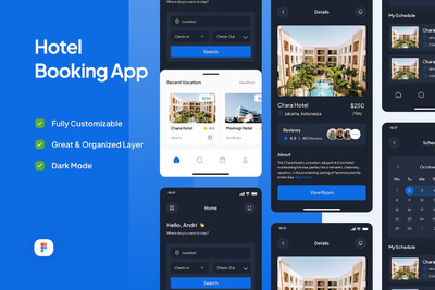 酒店预订应用APP UI KIT (FIG)