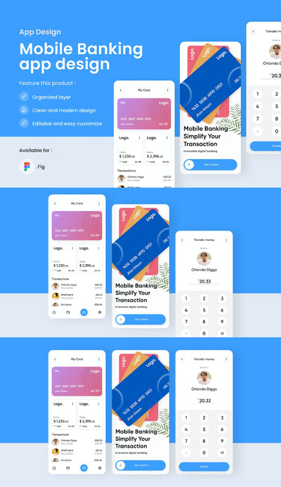 手机银行应用APP UI KIT (FIG)
