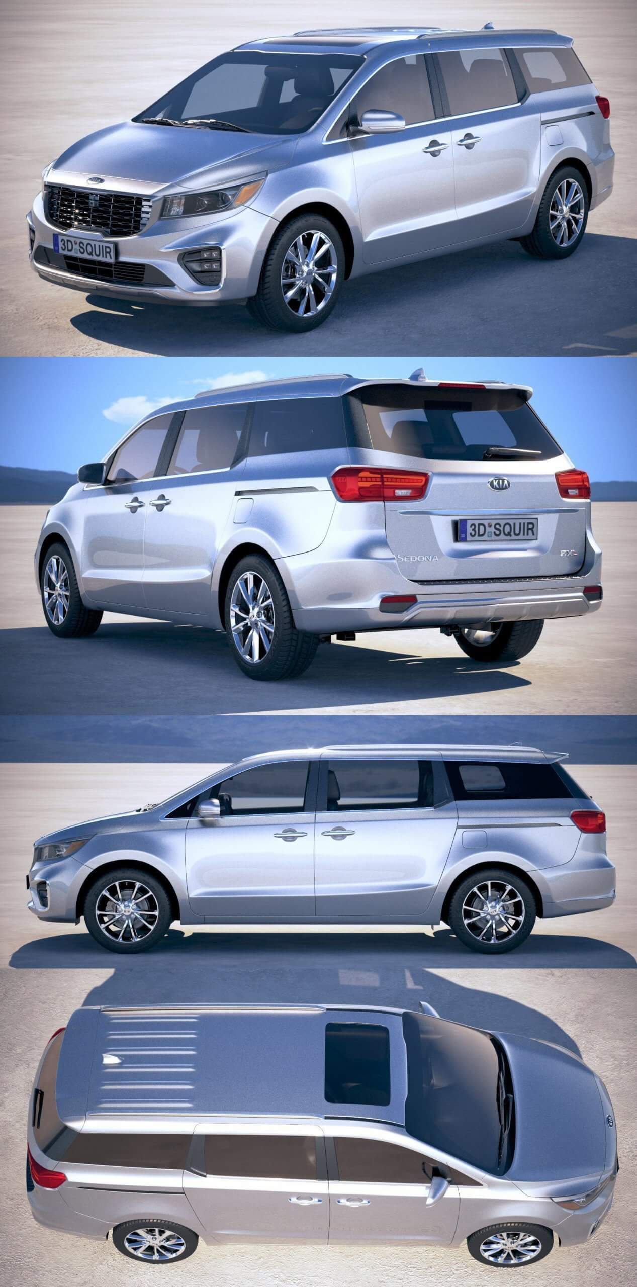 2019起亚Kia Sedona汽车 小型货车3D模型（OBJ,FBX,MAX）