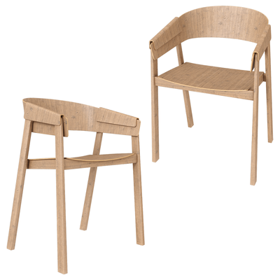 丹麦Muuto Cover木质扶手椅 餐椅3D模型（OBJ,FBX,MAX）