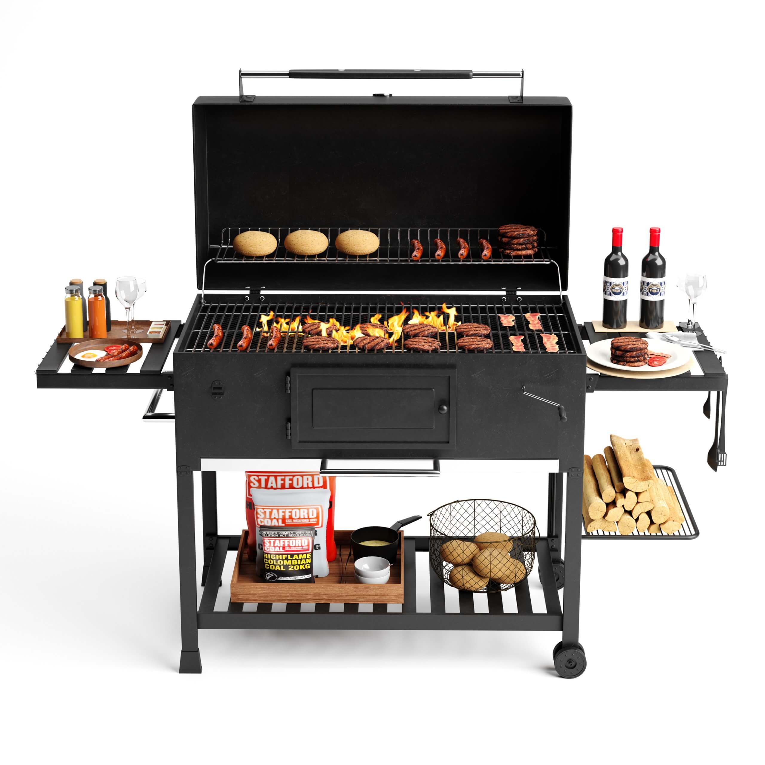 摆满食物的烧烤架3D模型（OBJ,MAX）