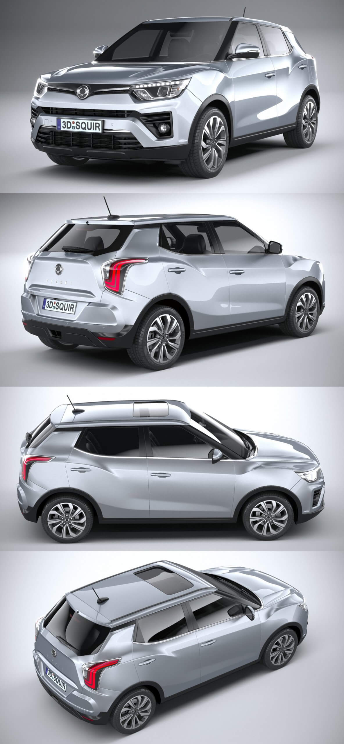 2020 Ssangyong Tivoli SUV汽车3D模型（OBJ,FBX,MAX）