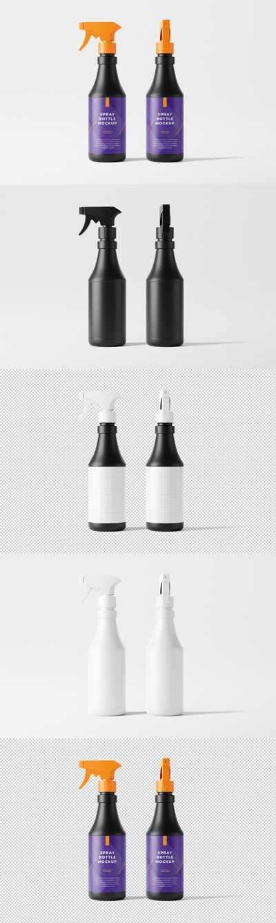 喷雾清洁剂瓶品牌包装样机 (PSD)