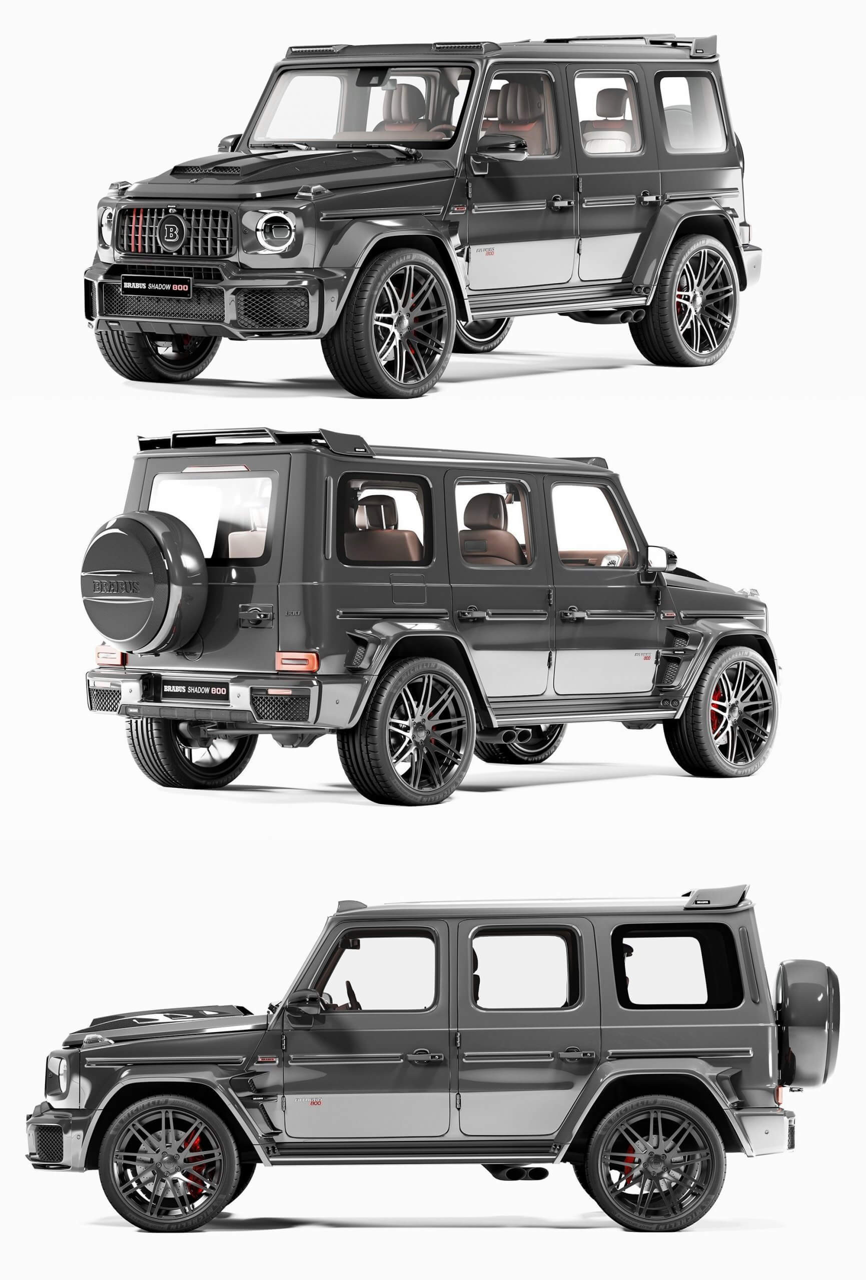 梅赛德斯奔驰Mercedes Brabus G800越野车3D模型（OBJ,MAX,C4D,LWO）