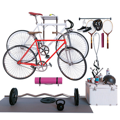 包含自行车 瑜伽垫 杠铃等家庭健身房运动器材3D模型（OBJ,FBX,MAX）