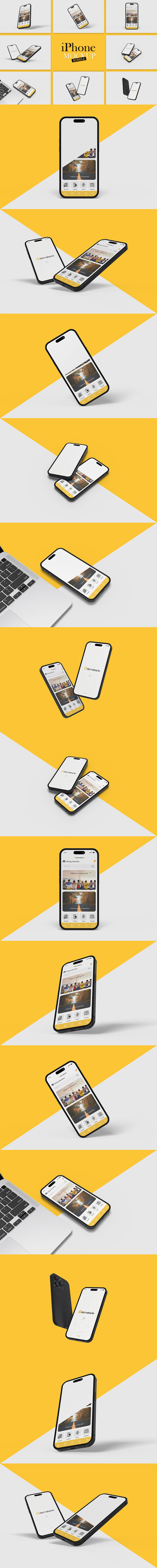 iPhone 14苹果手机样机素材 (PSD)
