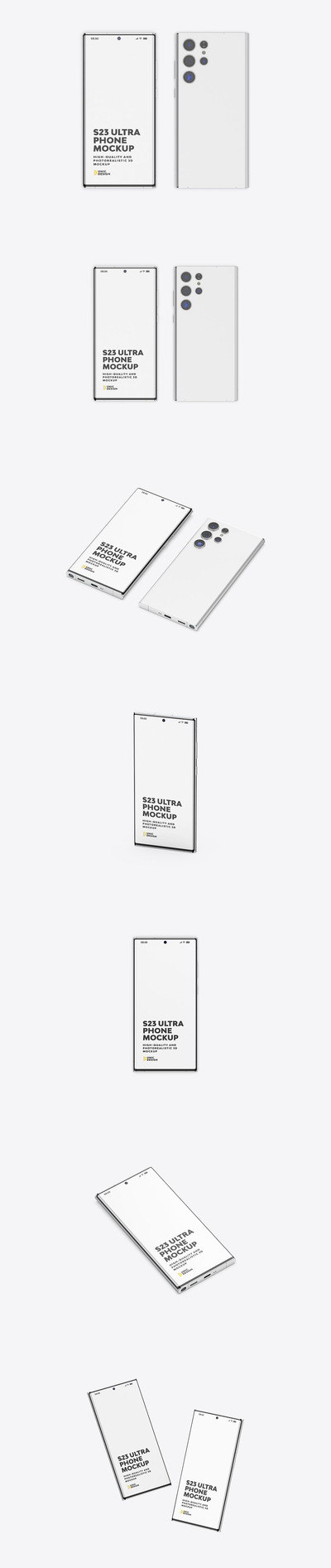 三星S23 Ultra手机设计展示样机 (PSD)