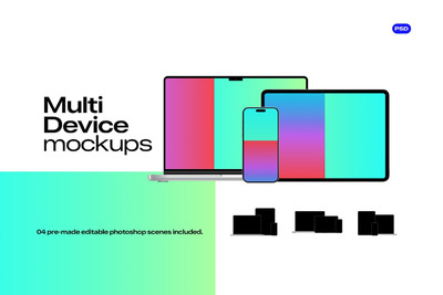 多屏幕设备UI展示样机 (PSD)