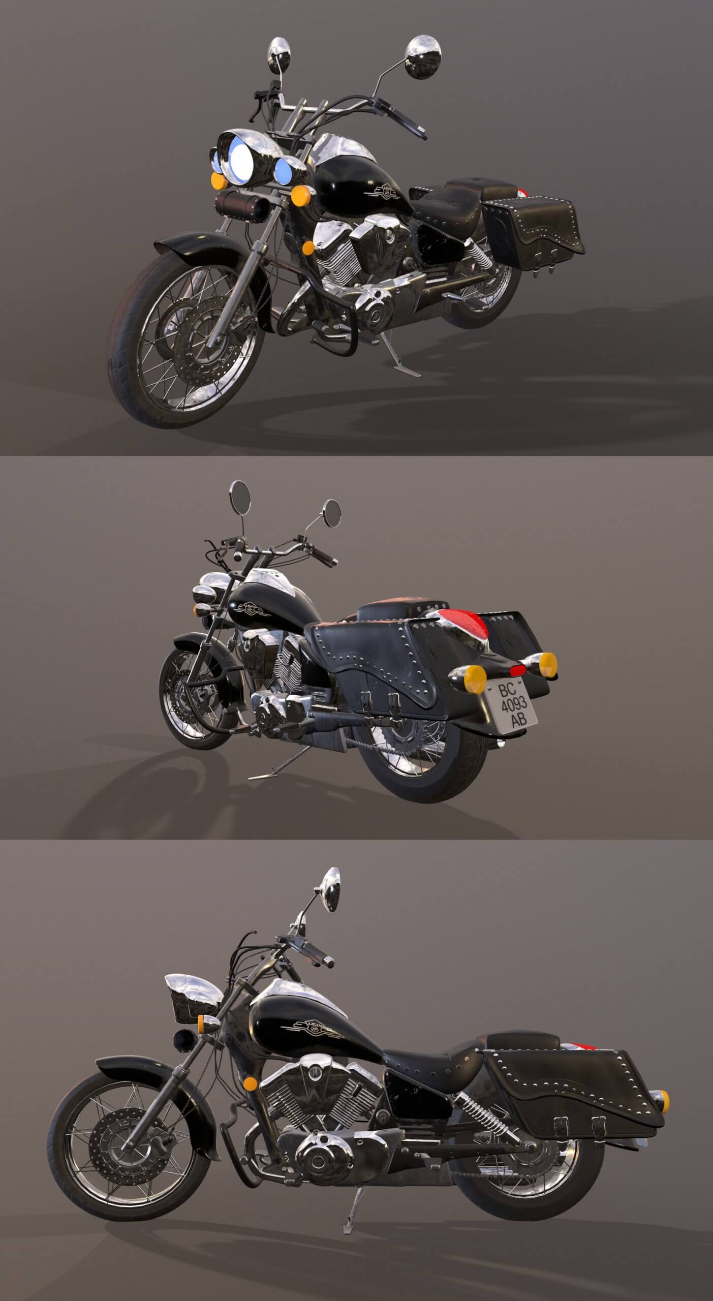 力帆LF-250 B摩托车3D模型（OBJ,FBX,MAX）