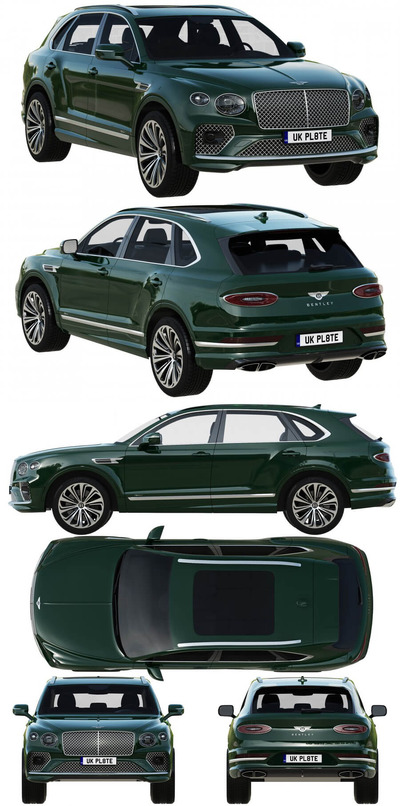 2021宾利添越Bentley Bentayga Hybrid SUV汽车3D模型（OBJ,FBX）