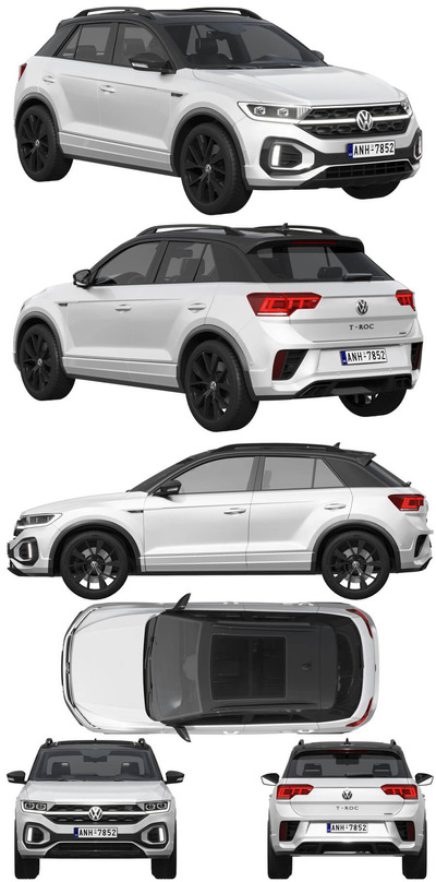 2022大众Volkswagen T-Roc R-line SUV汽车3D模型（OBJ,FBX,MAX）