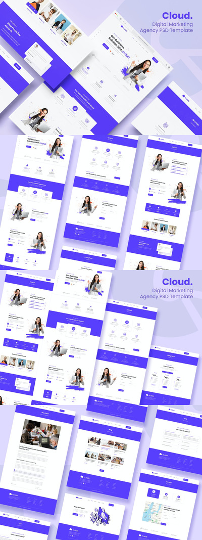 数字营销机构PSD网页模版 (PSD)