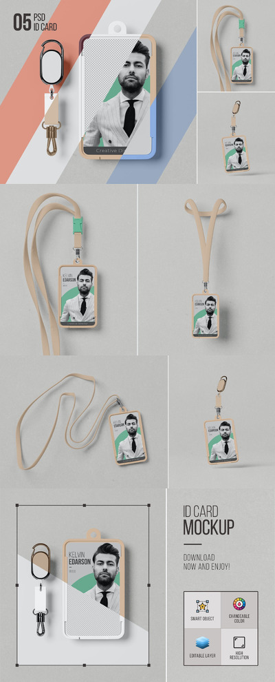 厂牌工作证ID卡样机集 (PSD)