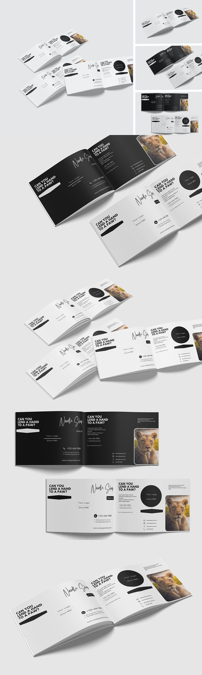 A4横向杂志宣传册样机 (PSD,PDF)