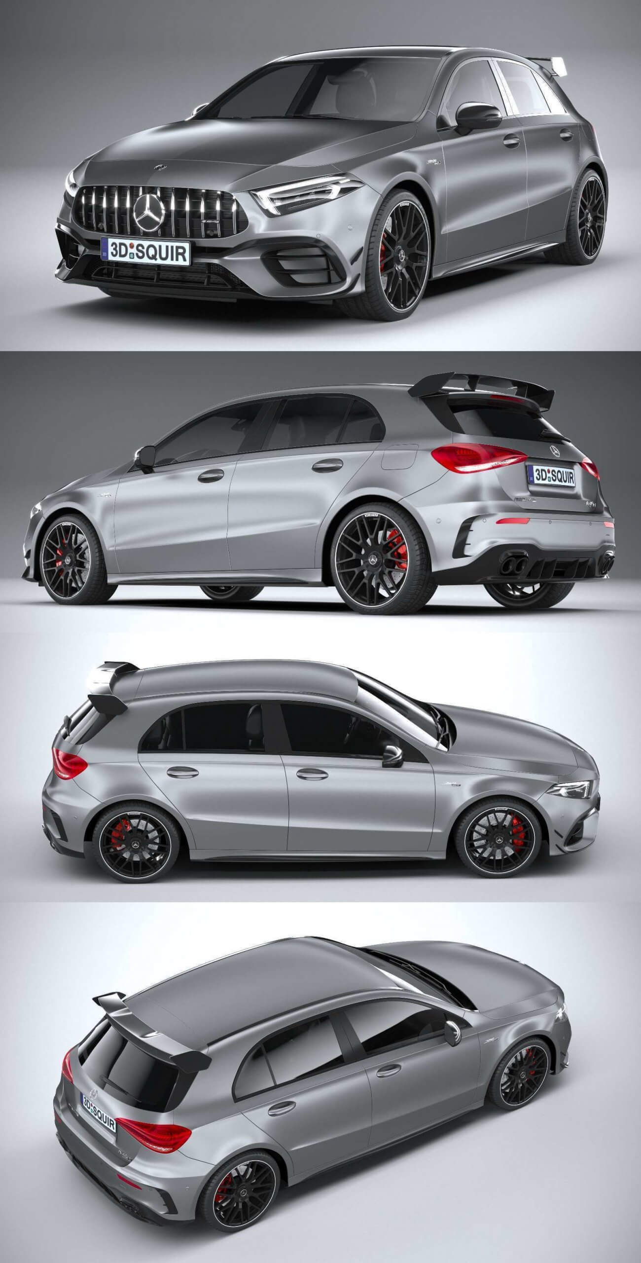2020奔驰Mercedes-Benz A45 S AMG汽车3D模型（OBJ,FBX,MAX）