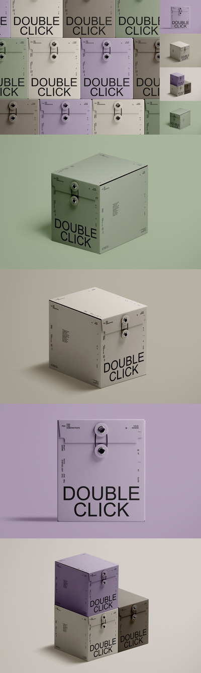 绳锁纸盒包装设计样机集 (PSD)