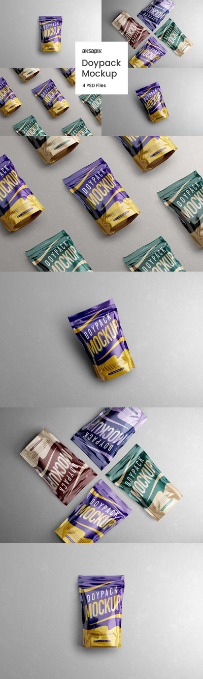 食品包装塑料自立袋设计样机 (PSD,JPG)