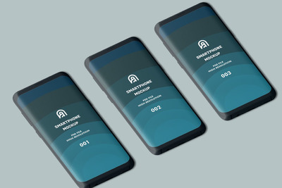 智能手机曲屏屏幕样机 (PSD,JPG)