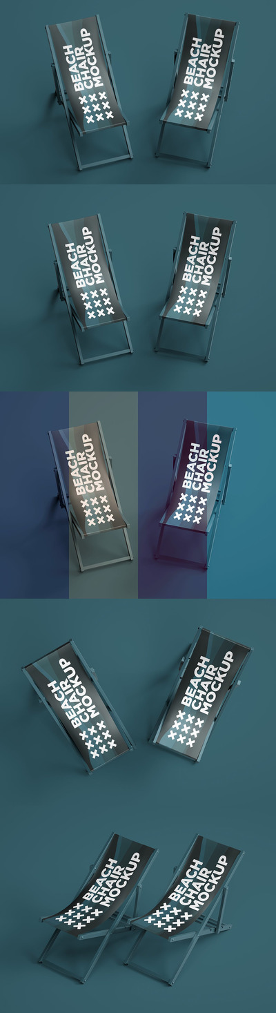 沙滩椅图案设计样机 (PSD)