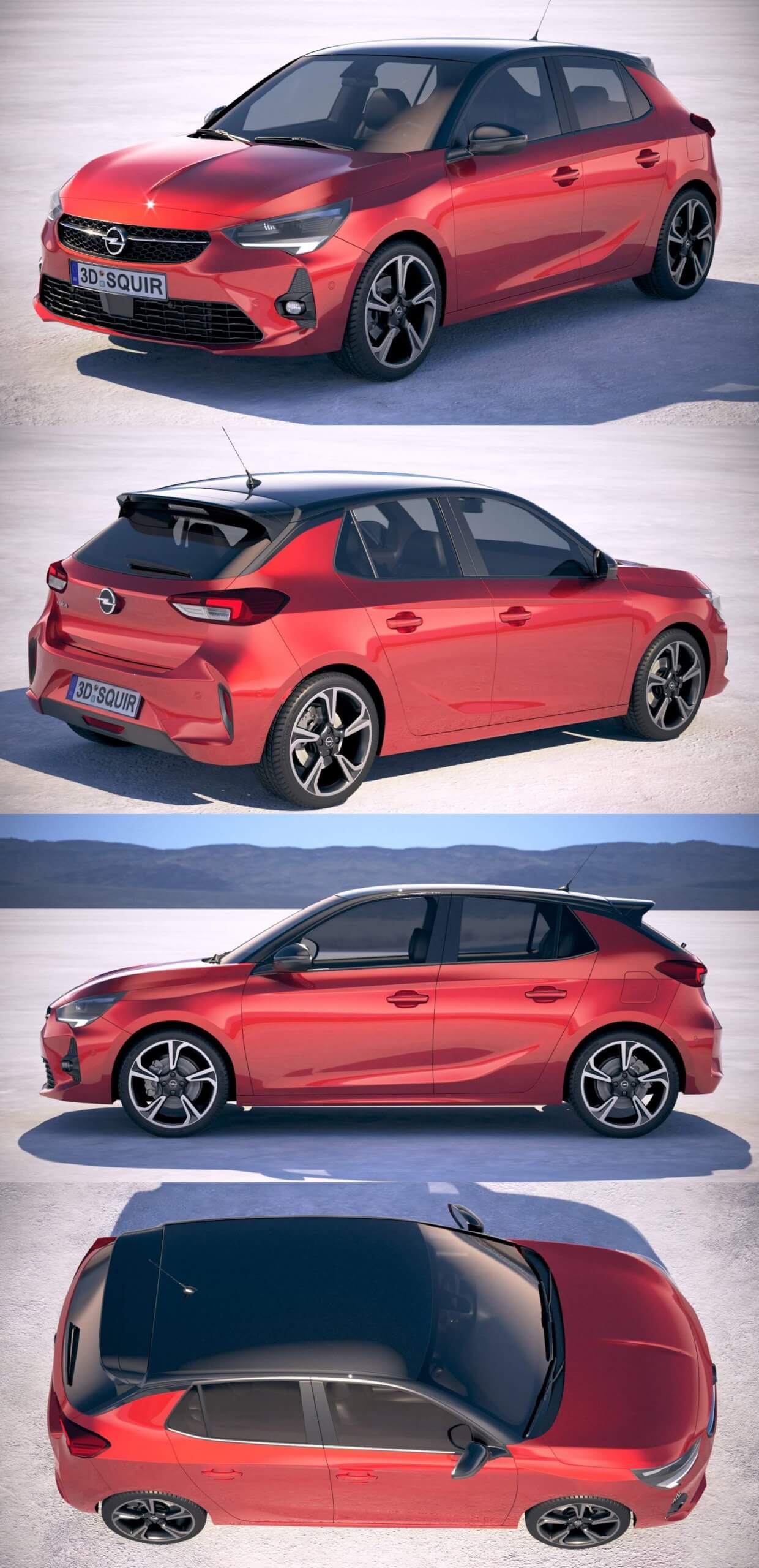 2020欧宝Opel Corsa汽车3D模型（OBJ,FBX,MAX）