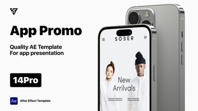 iPhone 14 Pro样机手机app展示视频模板 (aep)