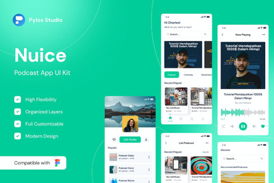 Nuice-播客应用APP UI KIT (FIG)