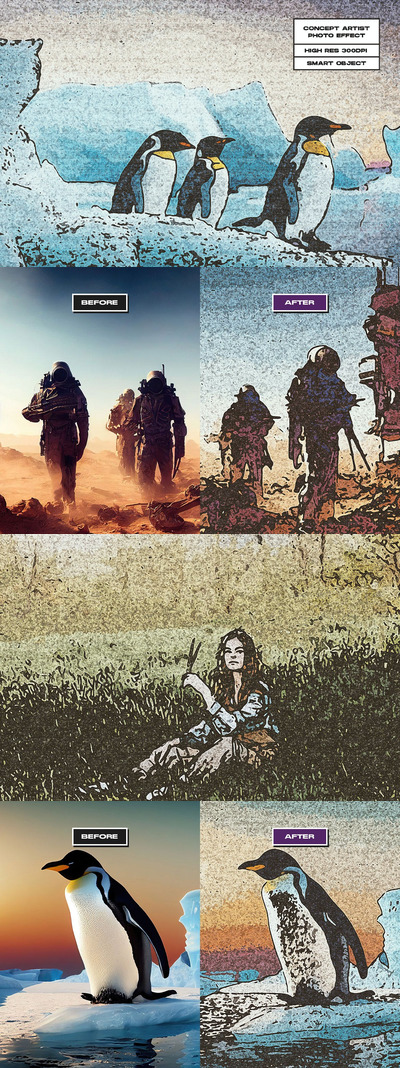 概念艺术家照片效果 (PSD)