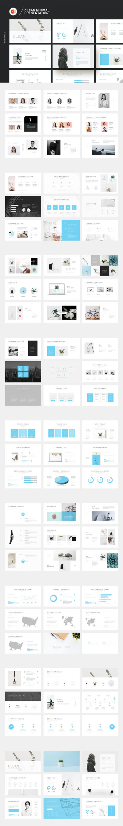 干净公司品牌推介ppt演示模板 (PPTX)
