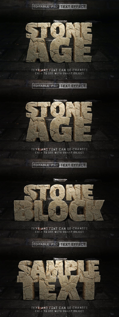 石器时代可编辑PS图层样式 (PSD)