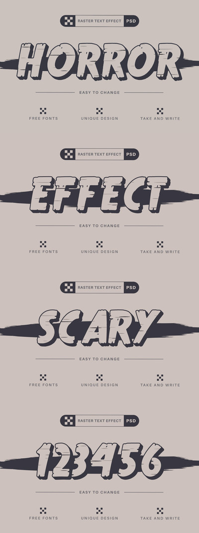 怀旧文本效果，PS字体样式 (PSD)