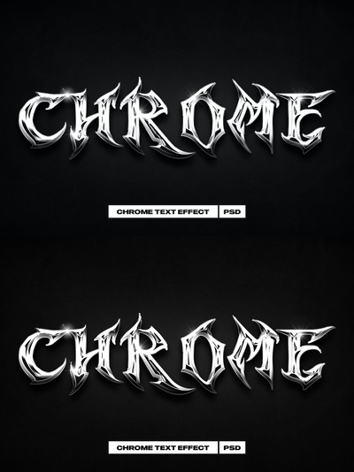 游戏风格镀铬PS图层样式 (PSD)