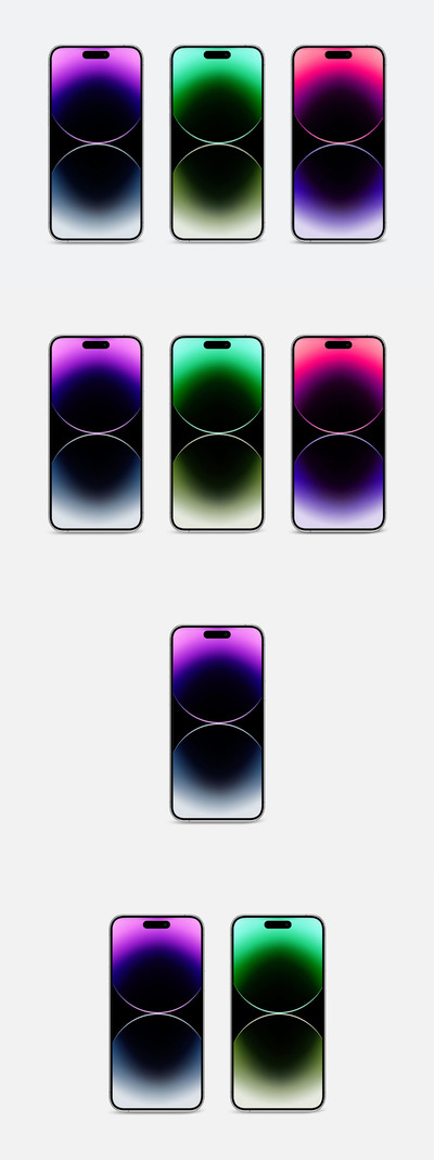 iPhone 14pro系列手机屏幕展示样机 (PSD)