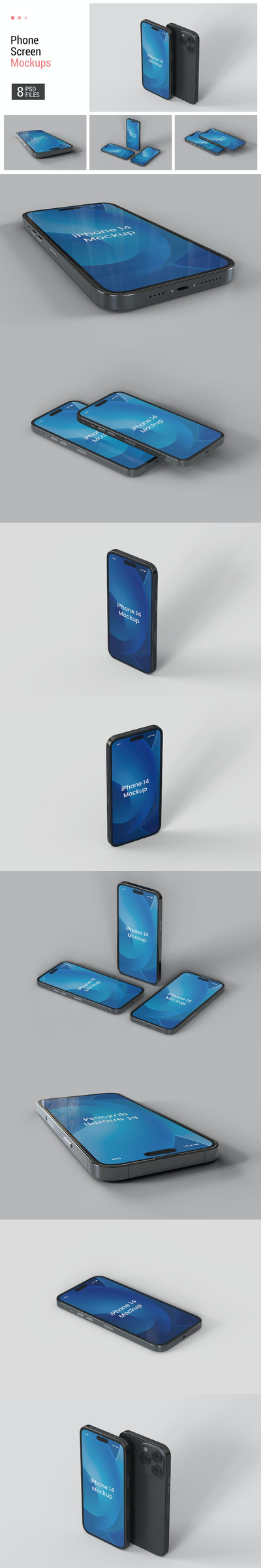 iPhone14苹果手机样机素材 (PSD)