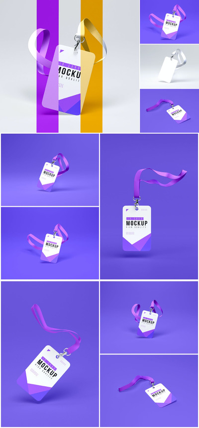 ID卡工作牌设计展示样机 (PSD)