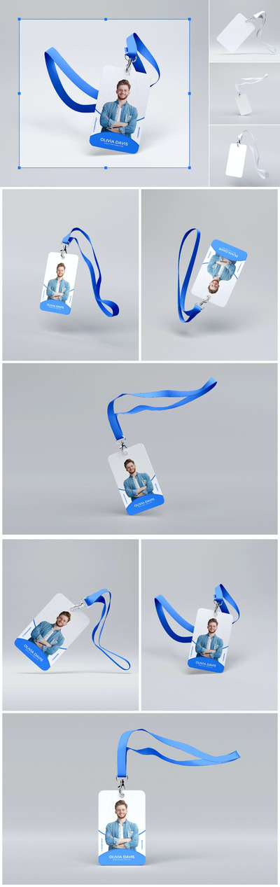 绳子ID卡工作牌设计样机集 (PSD)