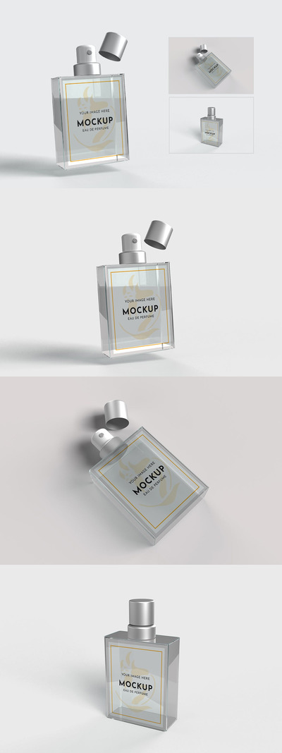 香水瓶品牌包装样机 (PSD)