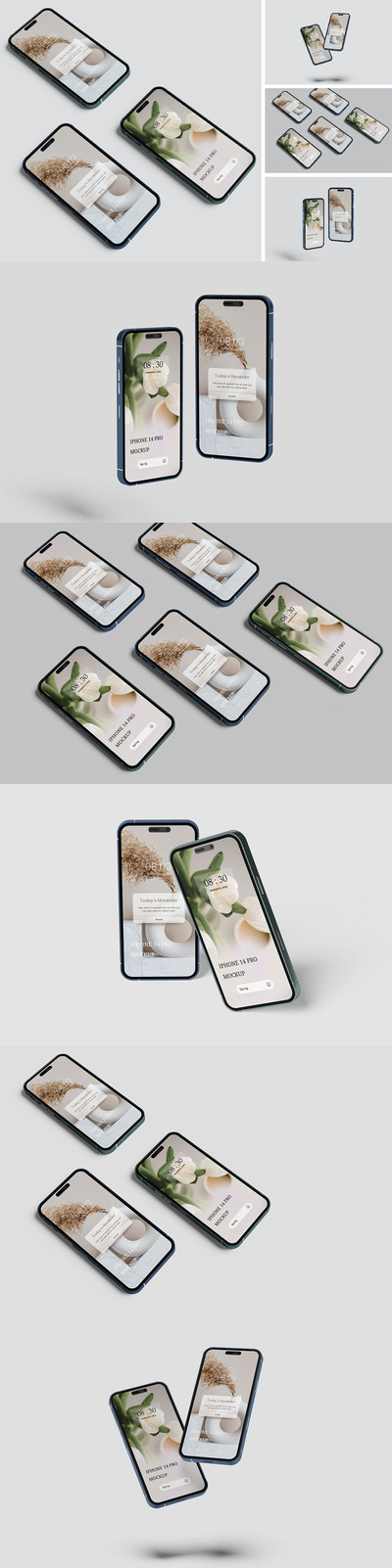 iPhone 14 Pro Max手机AppUI展示样机 (PSD,PDF)