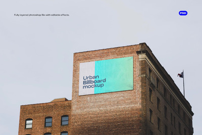 城市广告牌样机 (PSD)