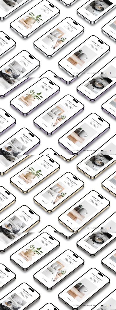 多个 iPhone 组合展示手机样机 (PSD)