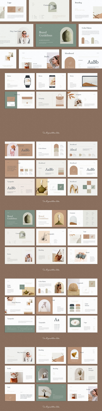 品牌指南作品展示ppt演示模板 (PPTX)