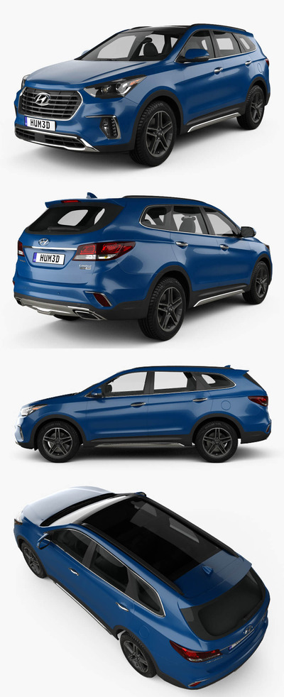 2020现代胜达Hyundai Santa Fe (DM)汽车3D模型（OBJ,FBX,MAX,C4D,LWO）