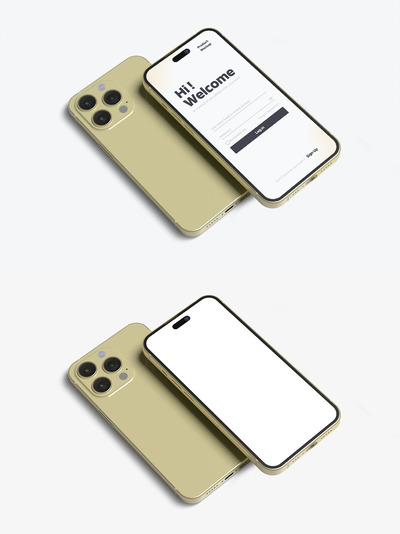 iPhone 14 正反组合设计样机 (PSD)
