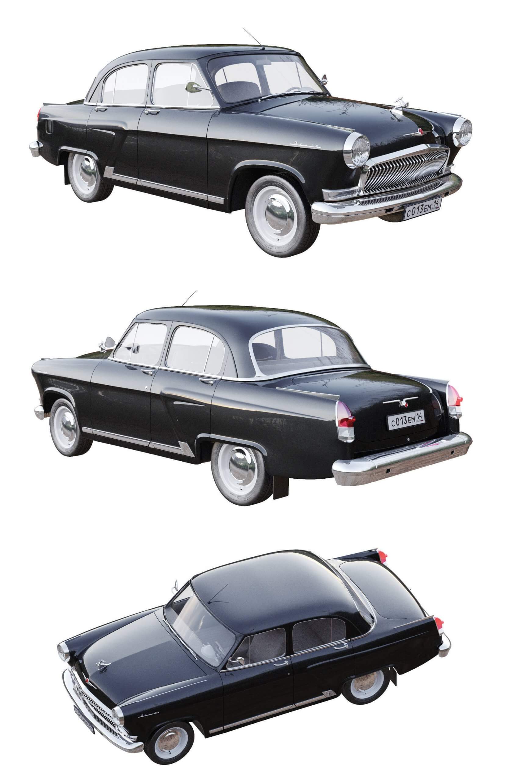 苏联GAZ 21 Volga汽车3D模型（OBJ,FBX,MAX,C4D,LWO）