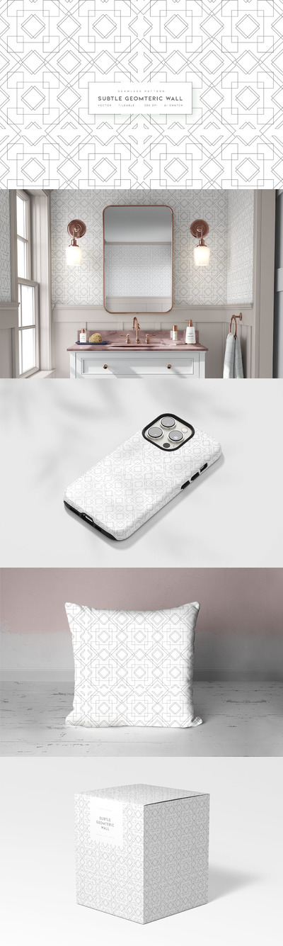 微妙的几何墙无缝图案 (AI,EPS,JPG,SVG)