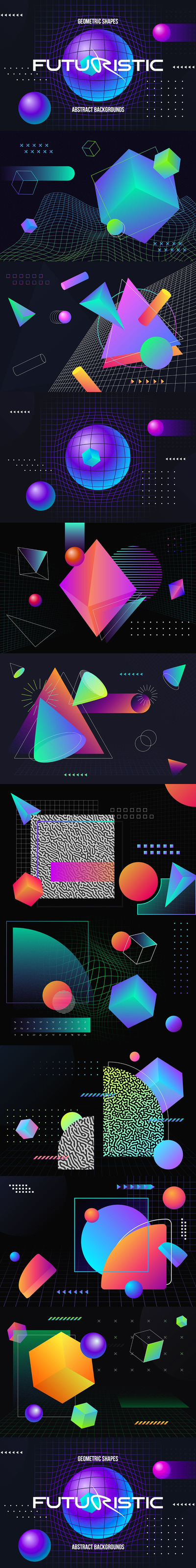 未来风格几何图形背景 (AI,EPS,JPG,PNG)